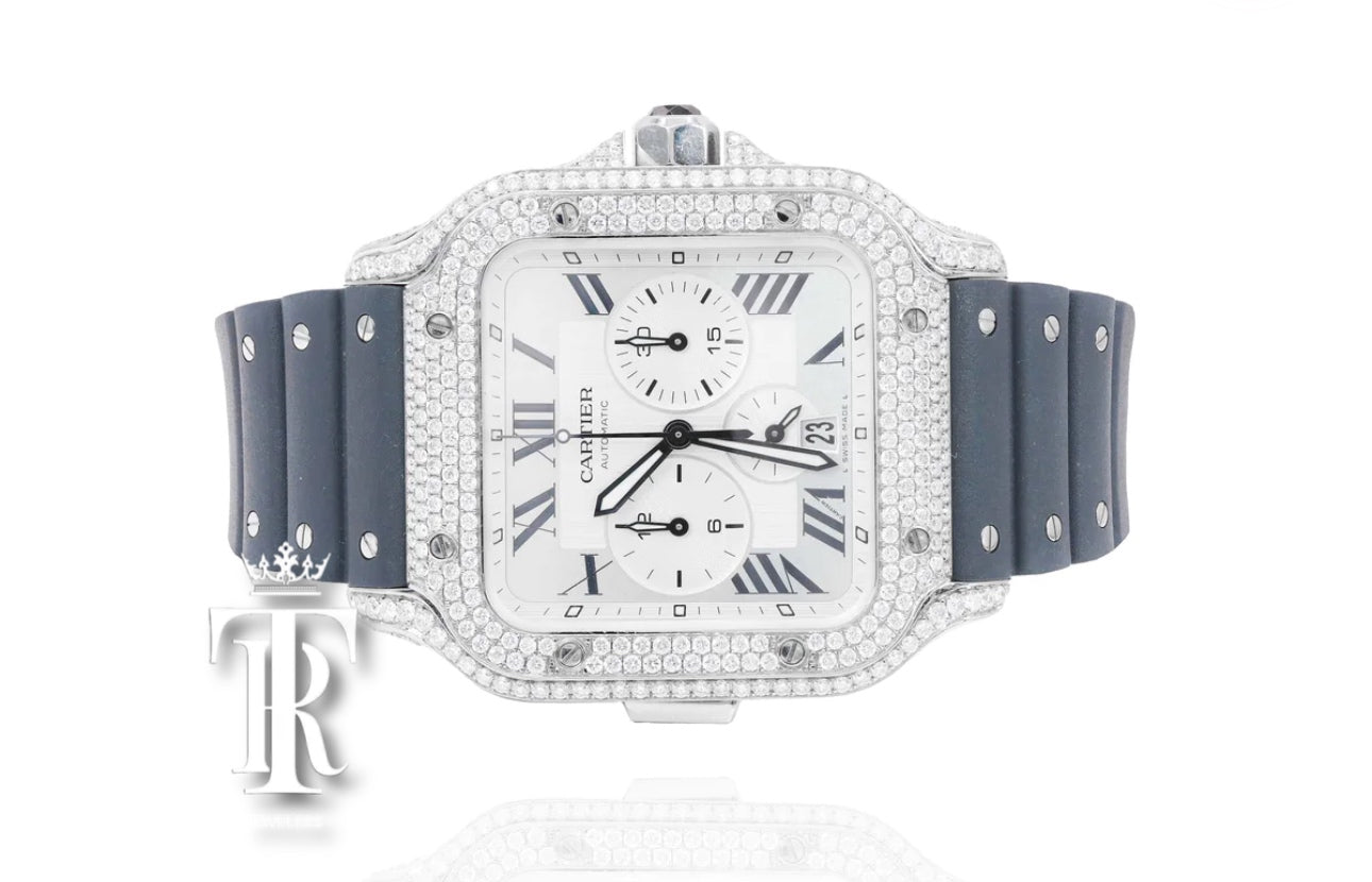 CARTIER DE SANTOS CHRONOGRAPH  VVS NATURAL DIAMONDS