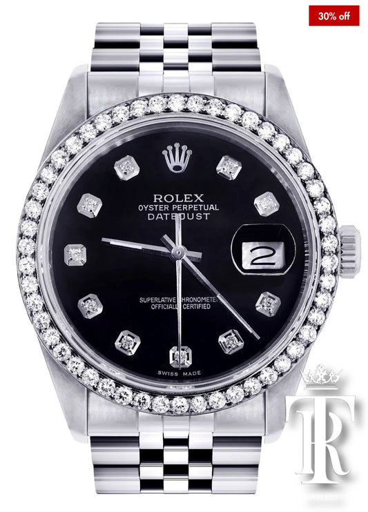 Mens Rolex Datejust Watch| 36MM | Black Dial