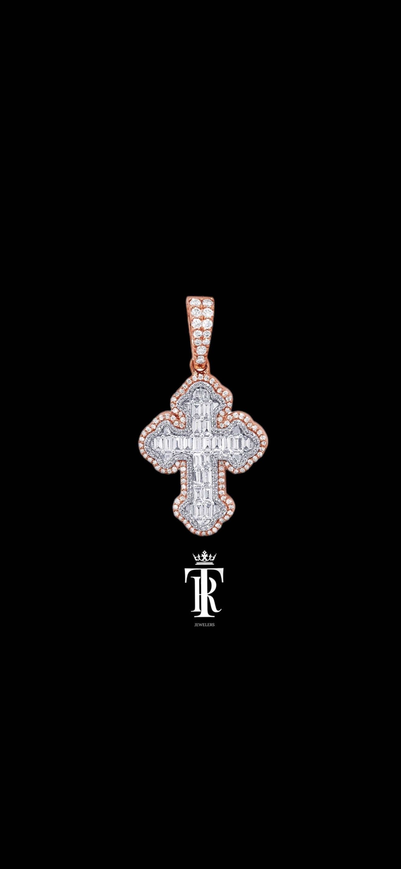 Baguette Diamond Cross