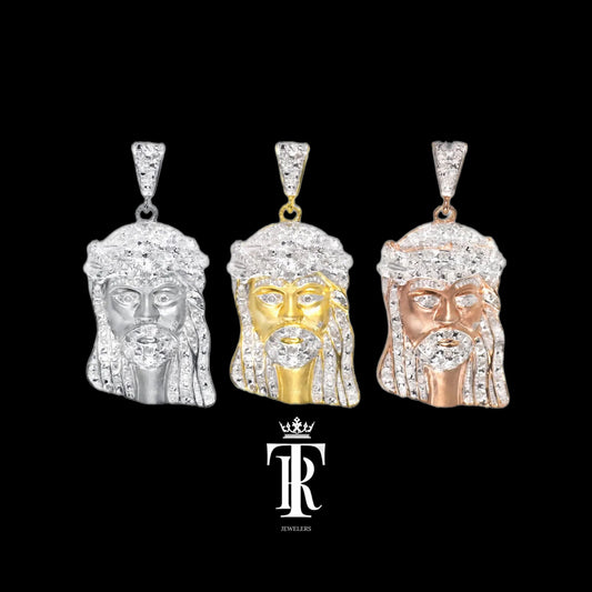 10k  Diamond Jesus Pendant