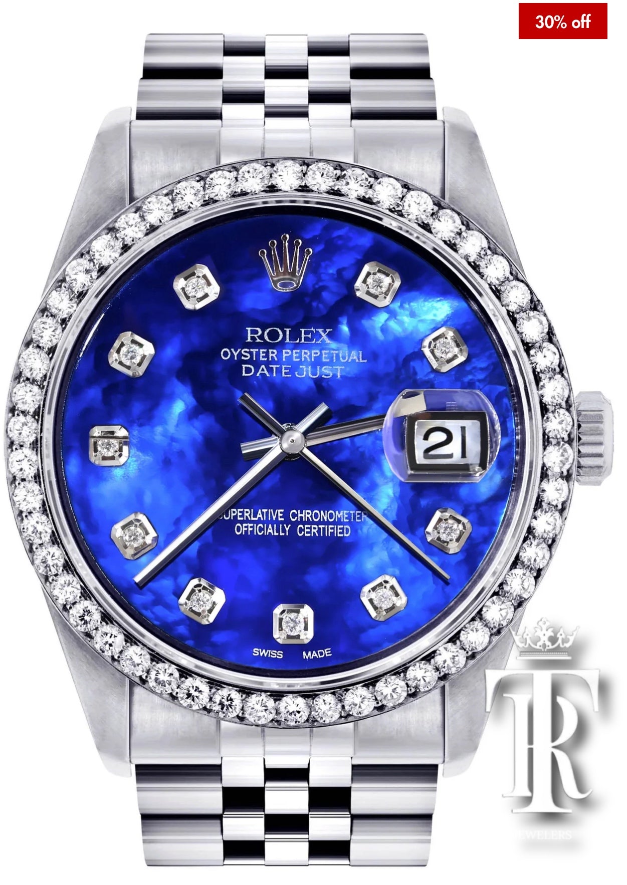 Mens Rolex Datejust Watch  | 36Mm | Pearl Blue Dial |