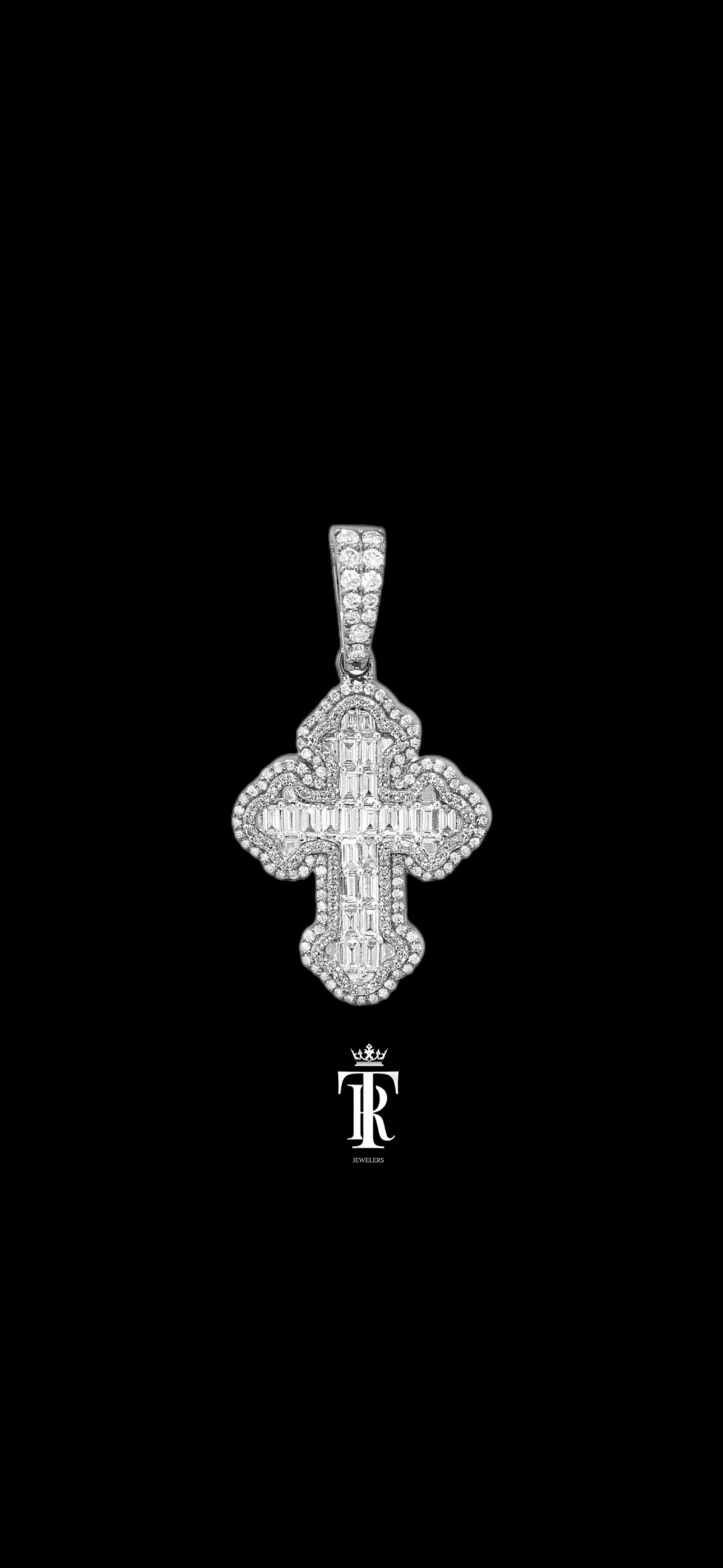 Baguette Diamond Cross