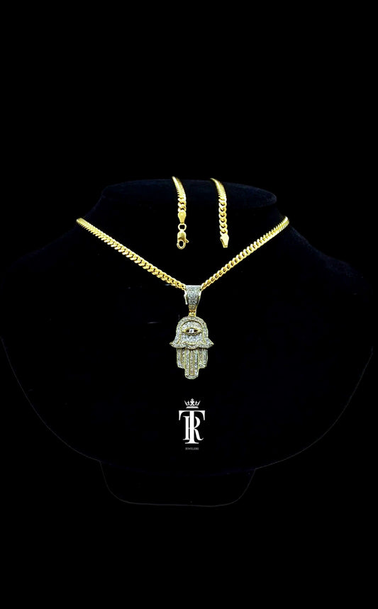 10K DIAMOND HAMSA SET