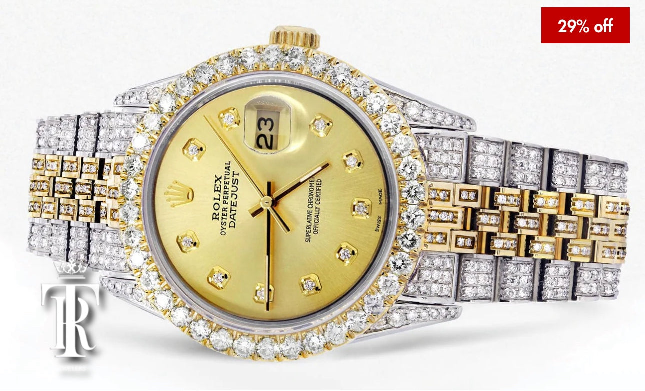 Iced Out Rolex Datejust 36 MM | Two Tone