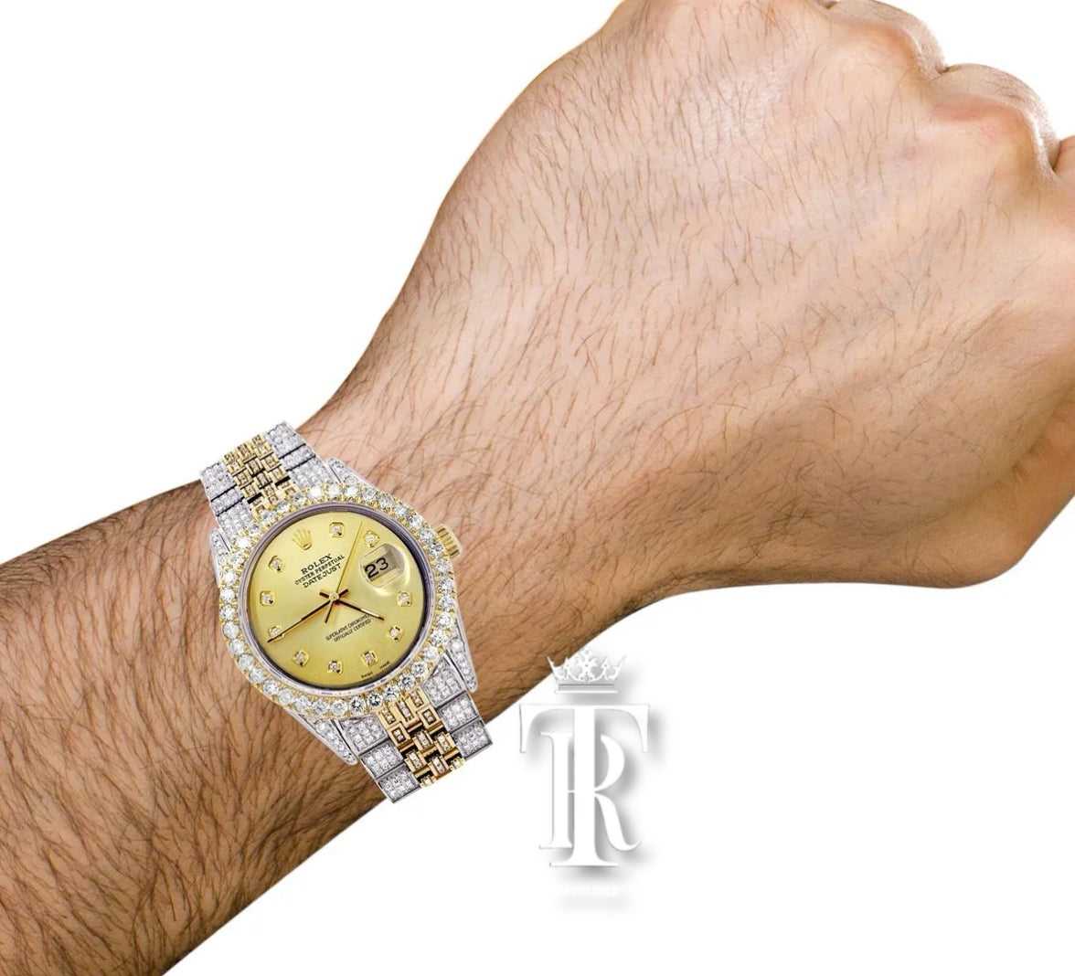 Iced Out Rolex Datejust 36 MM | Two Tone