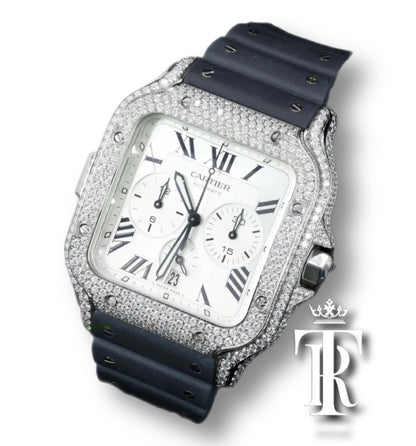 CARTIER DE SANTOS CHRONOGRAPH  VVS NATURAL DIAMONDS