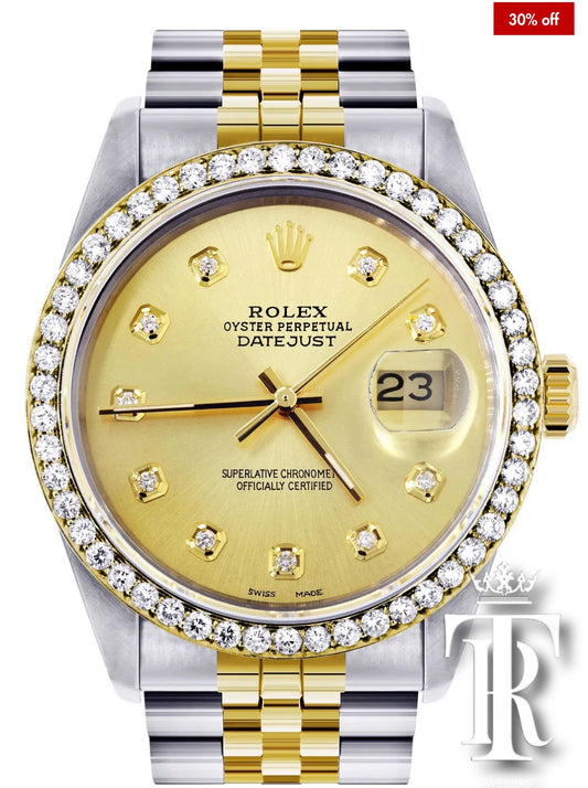 Gold Rolex Datejust Watch for Men | 36Mm | Gold Dial