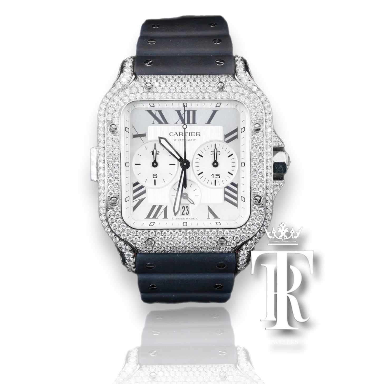 CARTIER DE SANTOS CHRONOGRAPH  VVS NATURAL DIAMONDS