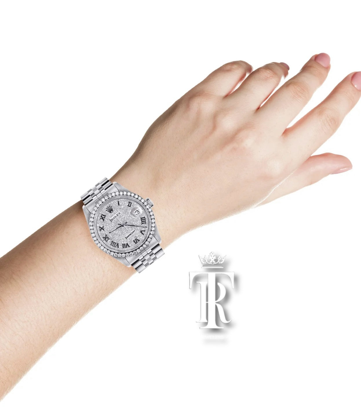 Womens Rolex Datejust Watch | 36MM | Full Diamond Roman Dial