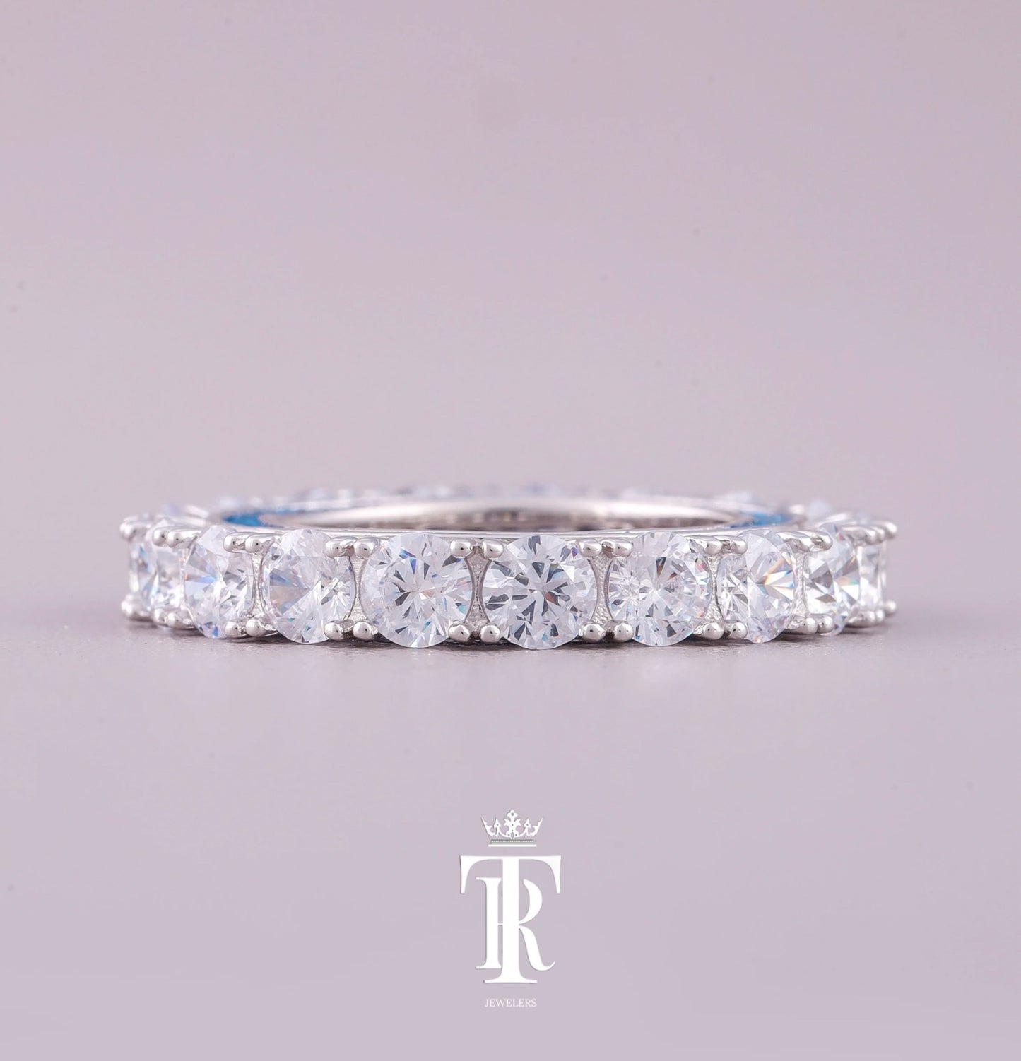 Natural VVS Diamond Ring Band With Blue Sapphire Custom Baguette Diamond