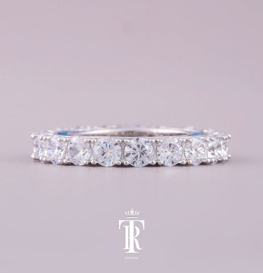 Natural VVS Diamond Ring Band With Blue Sapphire Custom Baguette Diamond