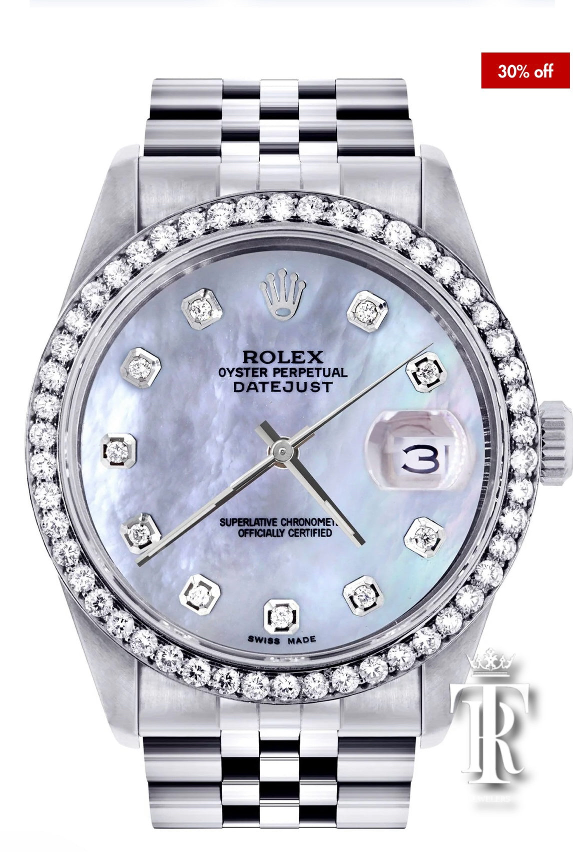 Mens Rolex Datejust Watch 16200 | 36Mm | Mother of Pearl Dial | Jubilee Band